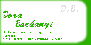 dora barkanyi business card