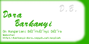 dora barkanyi business card